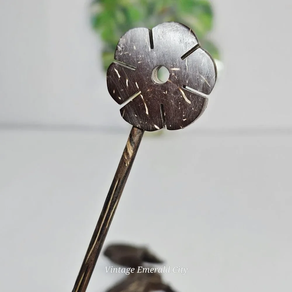 Vtg Coconut Drink Stirs Sticks Fish Flower Mini Spoons Luau Tiki Bar Beach Party